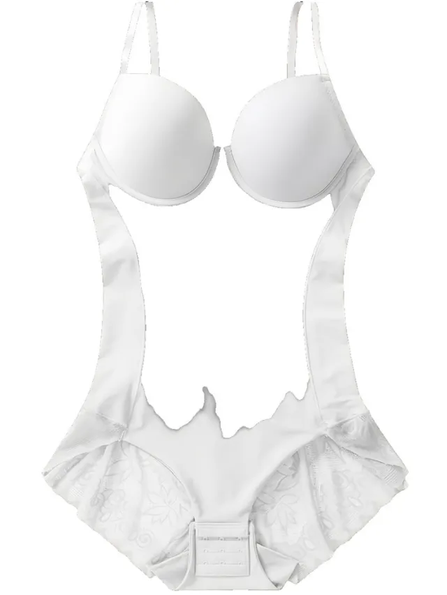 Currero Bodysuit Dames - Shapewear - Bodystocking - Corrigerende Body - Ingebouwde BH - Vormgevend & Afslankend Effect - Wit
