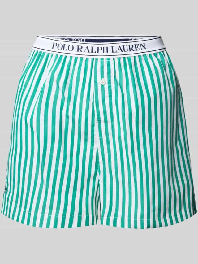 Polo Ralph Lauren Regular fit korte pyjamabroek met elastische band met label Groen