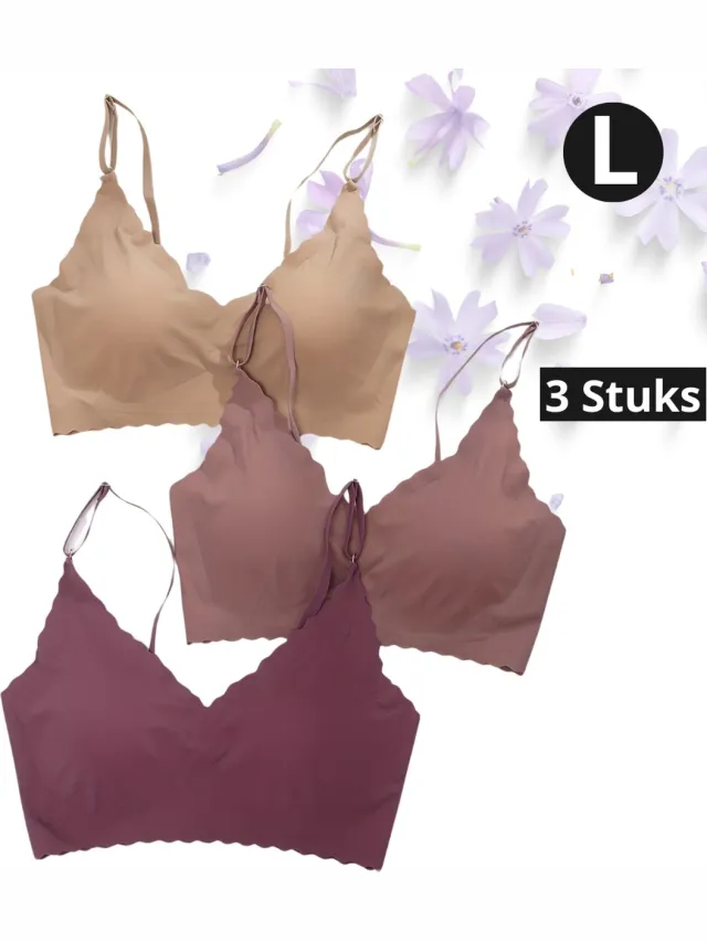 Livano BH Zonder Beugel - Zonder Bandjes - Push-up Bh's - Comfort Bh - Gemengd Gemende Kleur