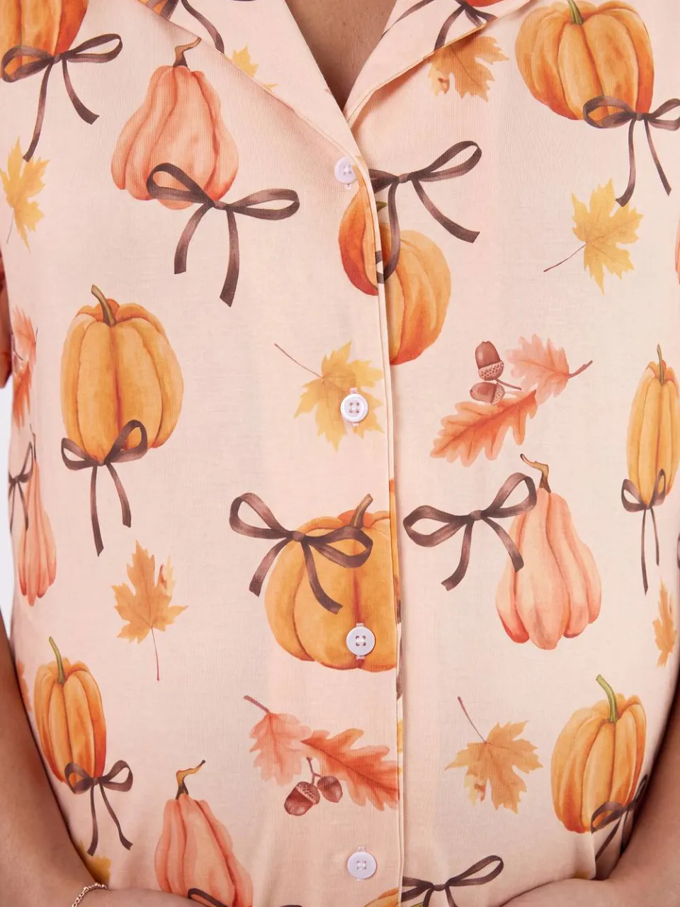 boohoo Dames Zwangerschaps Nachthemd Met Pompoen- En Strikprint oranje, foto 3