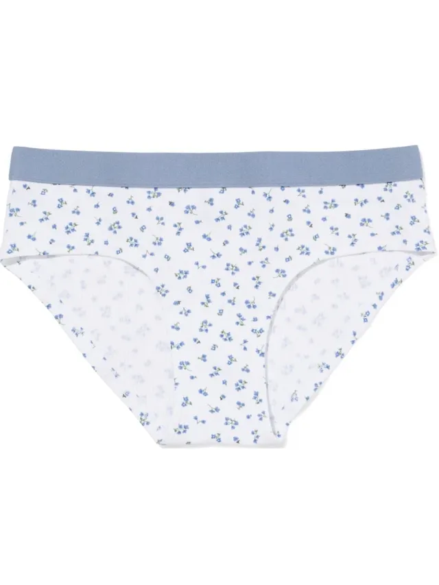 HEMA Dameshipster katoen everyday tailleband bloemen blauw (blauw)