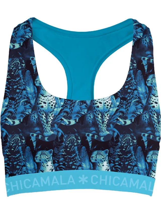 Muchachomalo Chicamala – Dames Racerback - BH zonder beugel – Dames Ondergoed – Lingerie - Sport BH – Kleding - 95% Katoen – Dames kleding Multi