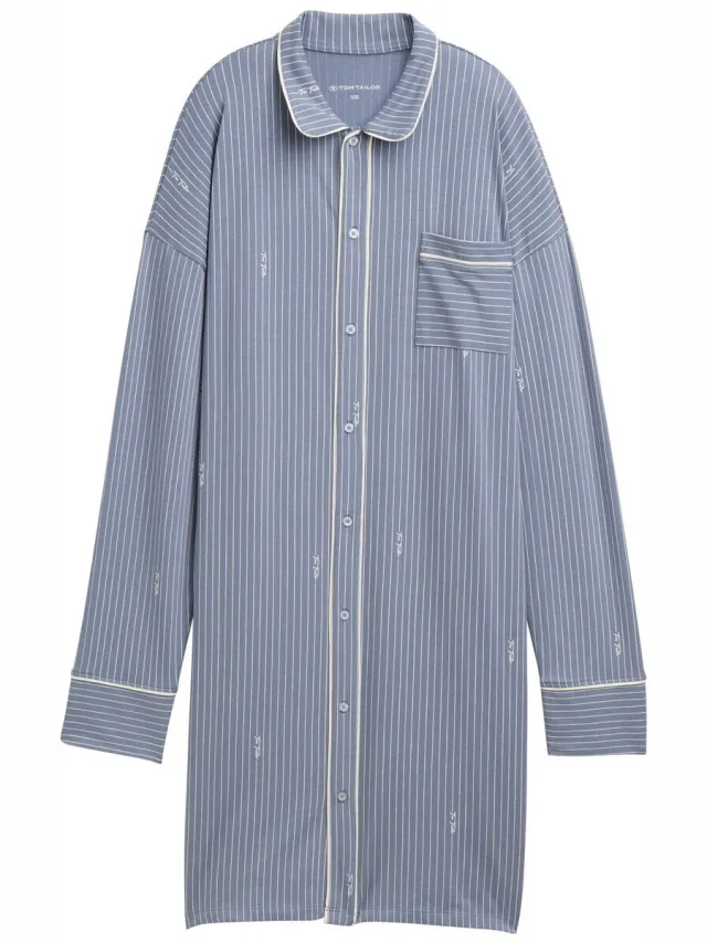 Tom Tailor Gestreept nachthemd - blue-medium-vertical stripe