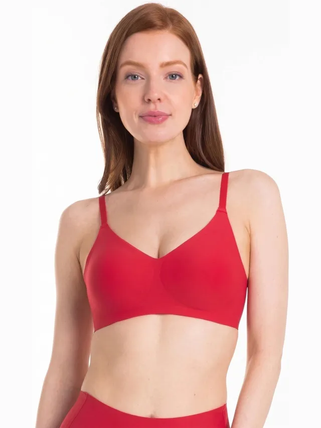 MAGIC Bodyfashion Magic Gloss Lage decollete - Diep uitgesneden hemd - Onderhemd met diepe hals - Singlet met diepe V-hals - licht corrigerend - Rood /