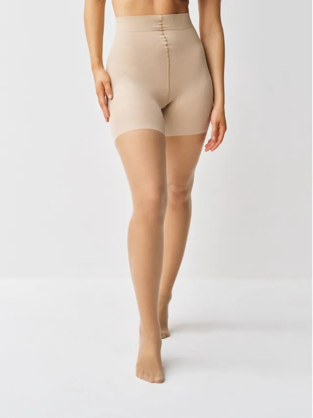 Next Dames - Matte vormende panty van 10 denier van buik tot dijbenen - Naturel Latte