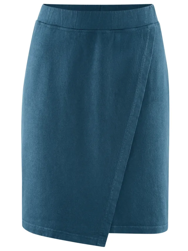 HempAge dames vegan Wikkelrok Reef Blauwgroen