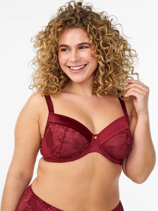 Zizzi LMELIKA beugel-bh donkerrood