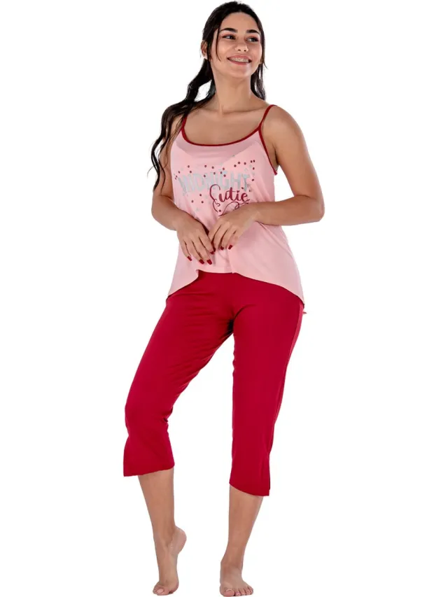 Vanilla Midnight Cutie dames pyjama - Pyjamasets - viscose - PJ8743 - Roze