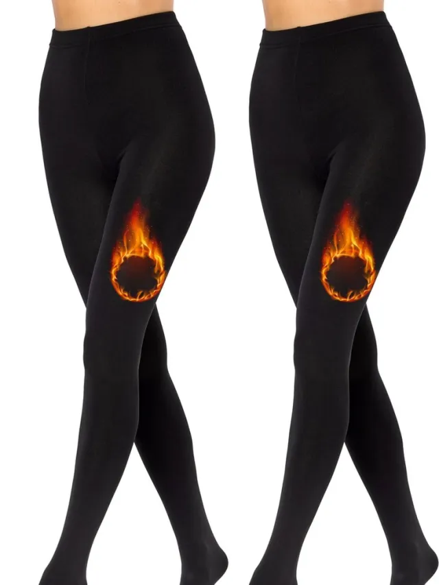 Merry Style Set 2x Thermo Panty - Winter panty - Fleece Panty - Zachte Panty - Fleece legging - Warme Panty – Zwart/Zwart – XL/XXL – MS-ATX-442-Tights-2B