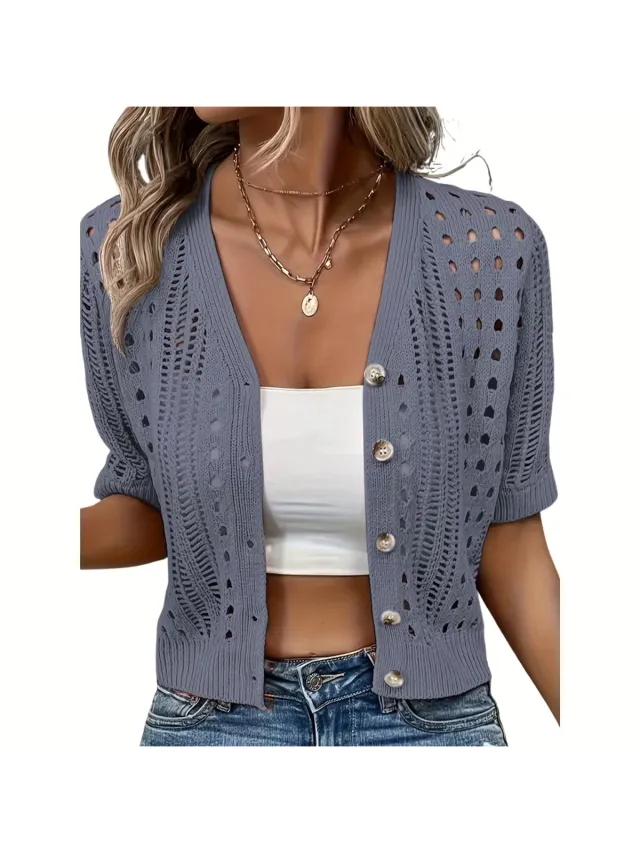 Currero Topje Dames - Top Kleding - Shirt - Blouse - Kort - Volwassen - Diepgrijs