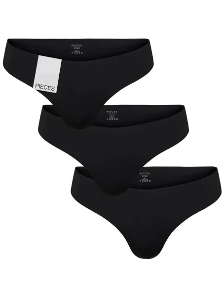 Pieces Dames string pcnamee naadloos 3-pack Zwart