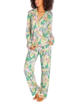 PJ Salvage Playful Prints Pyjama Roze,Versch.kleure/Patroon,Grijs,Groen,Blauw