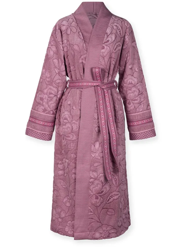 Pip Studio Jasmin Jacquard Bathrobe Badjas - Licht roze