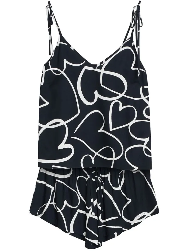 ESOTIQ Paris - Damespyjamaset - Zwart - Van viscose