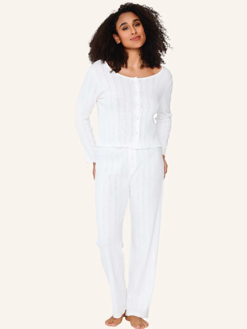 Lingadore Top & Lange Broek gebroken wit, foto 2