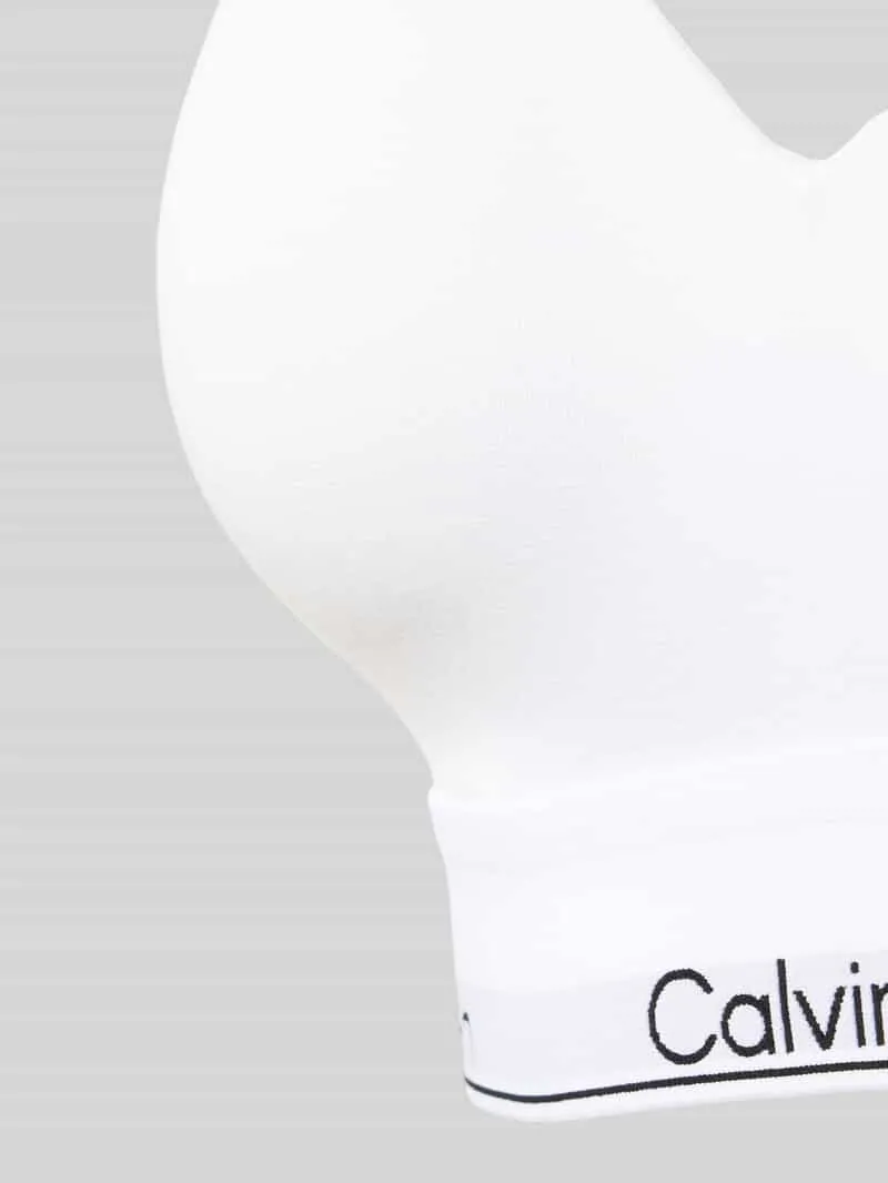 Calvin Klein Bralette met label in band wit, foto 3