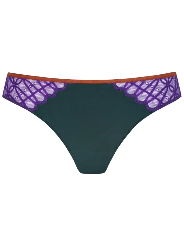 Mey Poetry Temptation brazilian slip donkergroen Paars/donkergroen