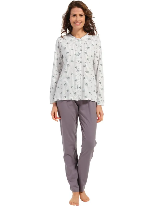 Pastunette doorknoop pyjama 20232-144-6 Grijs