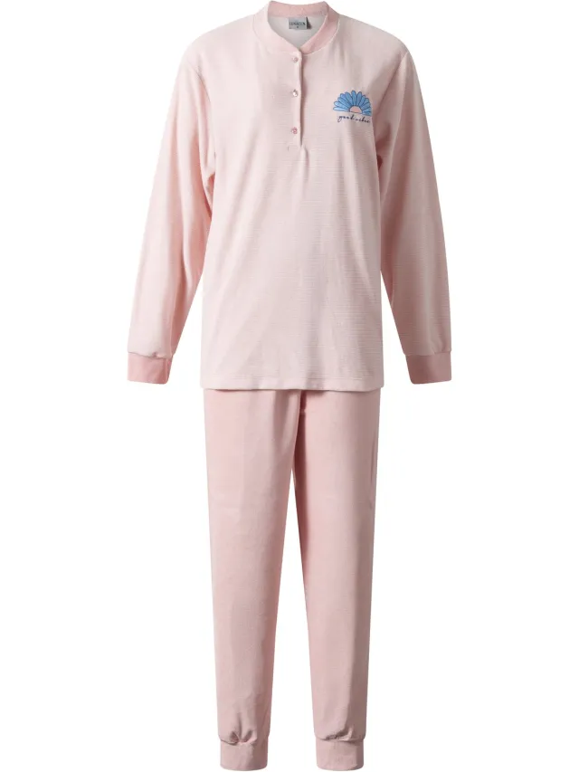Lunatex winter dames pyjama 124281 - warm badstof - roze