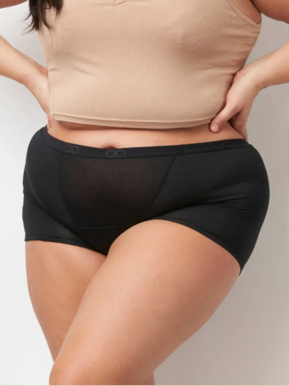 Moodies Undies medium/sterk absorberende boyshort menstruatieslip zwart, foto 7