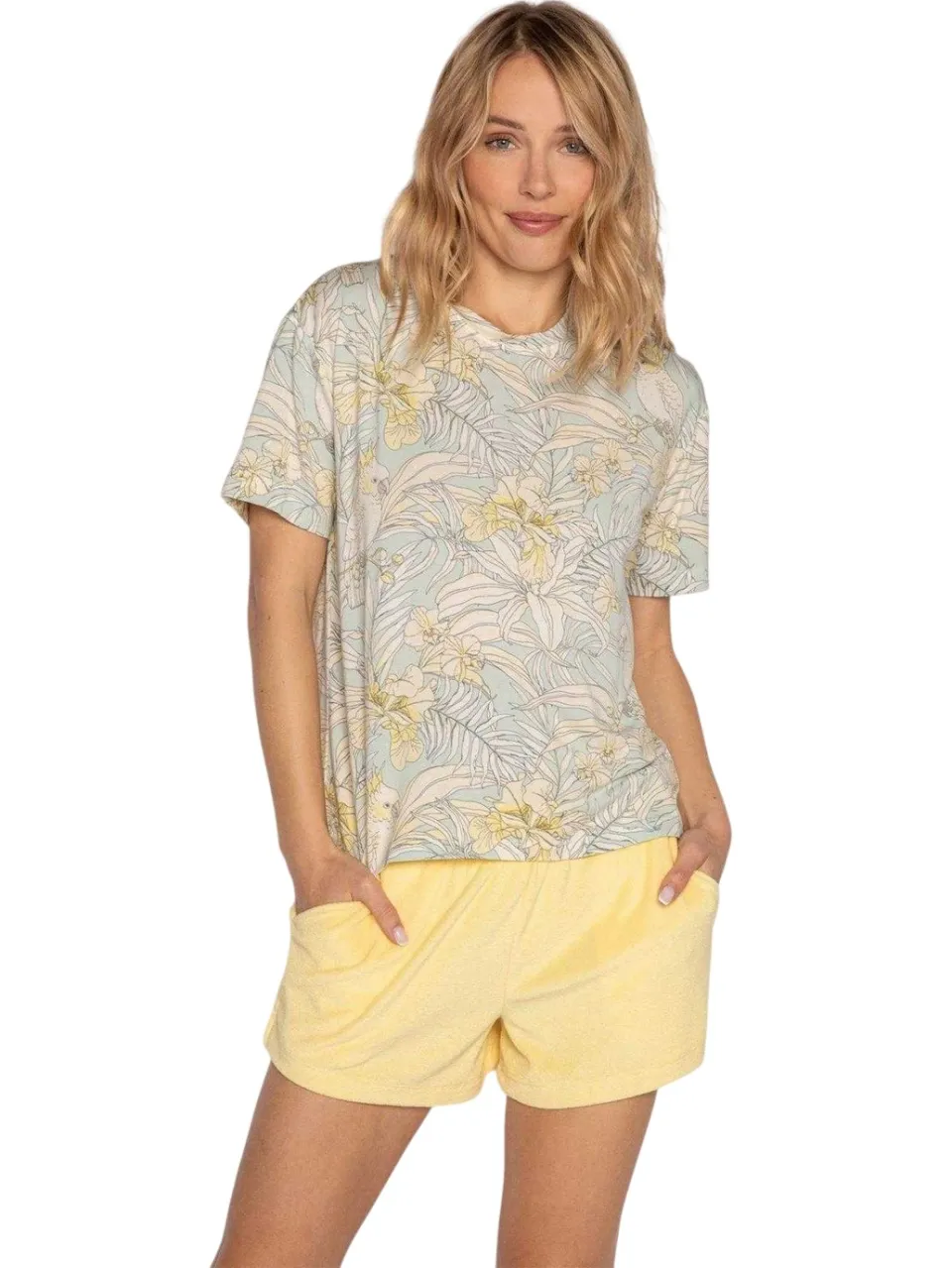 PJ Salvage Dames/Dames Tropisch T-Shirt (Munt) Mint