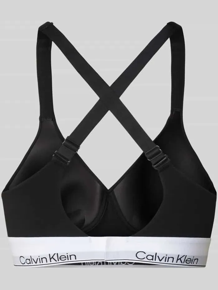 Calvin Klein Bralette met gewatteerde cups, model 'Lift' zwart, foto 3