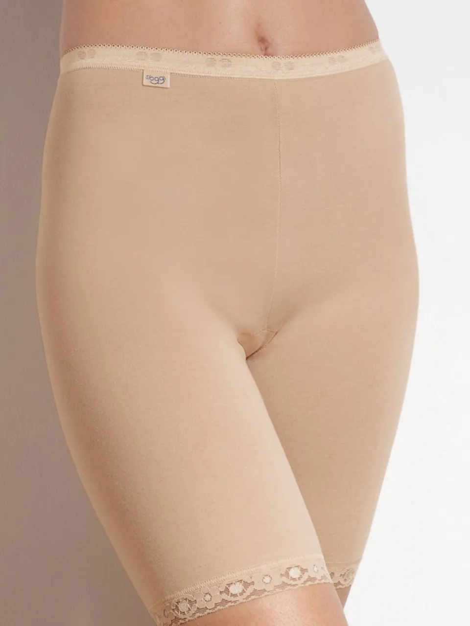 Sloggi Basic+ biker short met kant beige