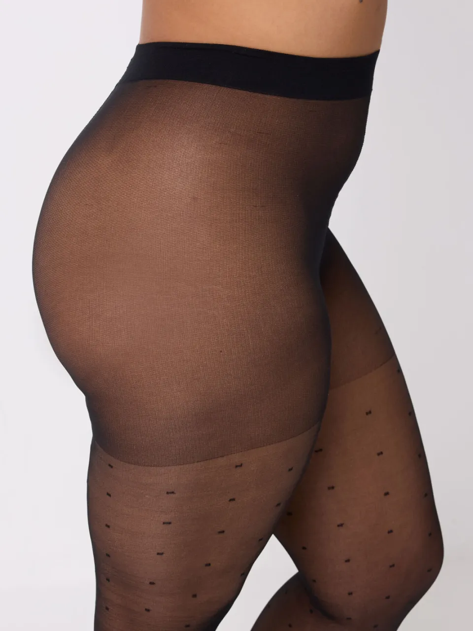 Yours Zwarte Panty Met Stippenprintsize 56-60, foto 3