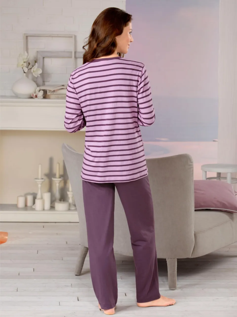 Pyjama's roze gestreept + paars gestreept, foto 3