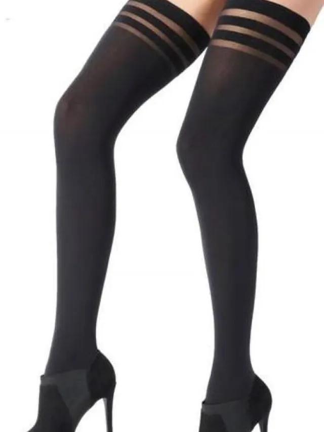 Pretty Polly Hold Ups - Banded Top - Hold Up Kousen - Opaque - 80 Den. - One Size - Zwart