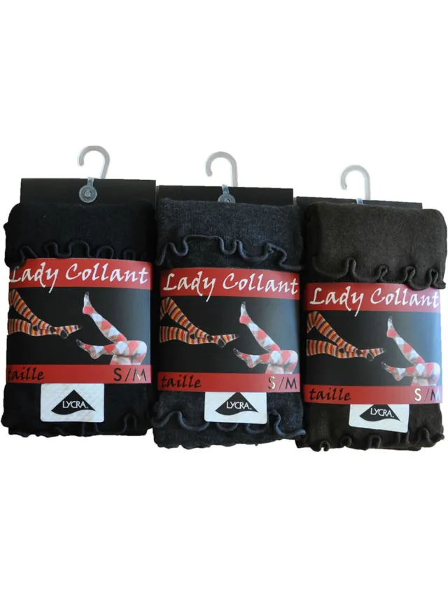 inter socks Dames collant 80% katoen- fantasie curly- 5 stuks - assortiment kleuren