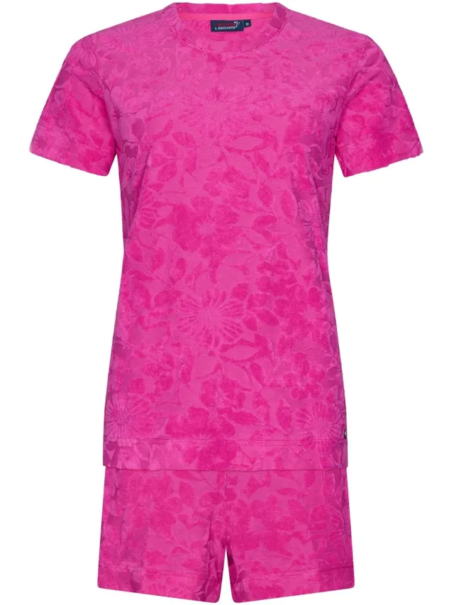 Rebelle Dames Shortama Rebelle - Full Bloom - Roze - Badstof