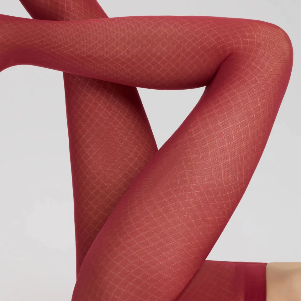 Hudson Cosy Diamond panty 40 denier rood, foto 3