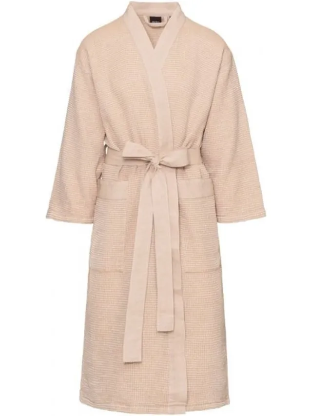 Rento Badjas Kenno S/M beige/wit - Sauna Badjas