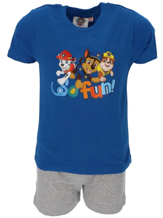 PAW Patrol Shortama - Katoen - Blauw - 7/8 Jaar Meerkleurig