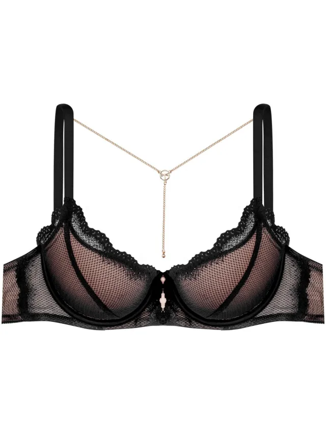 ESOTIQ Notice - Push-upbeha - 70B - Zwart - Gouden sierketting Zwart;Goud