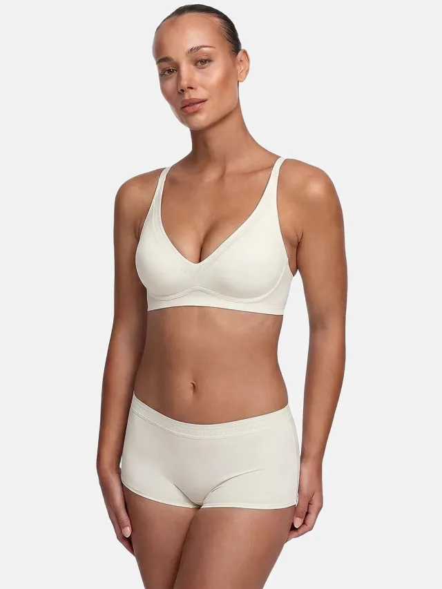 cfab Comfortabele push-up bh - Ecru - XS - BH Zonder Beugel Voorgevormd - Ondergoed - Naadlos