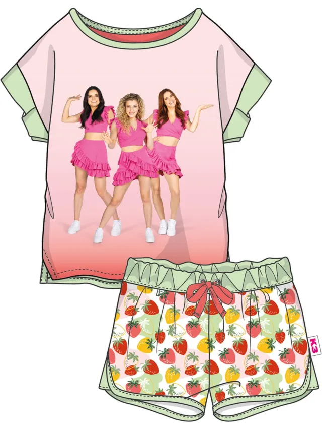 K3 Shortama/Pyjama Strawberry - Roze/groen