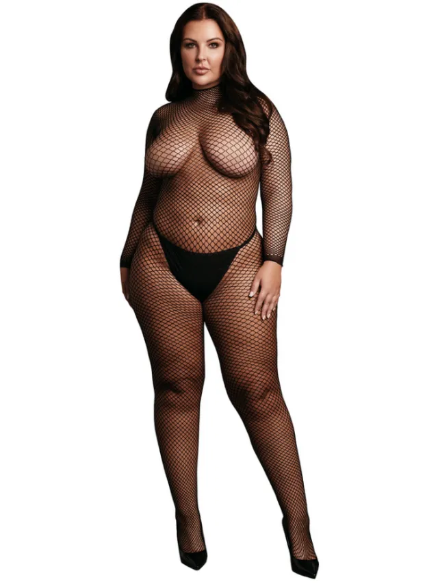 Le Désir by Shots Bodystocking Fishnet Structuur - Open / Turtle - OSX - Zwart