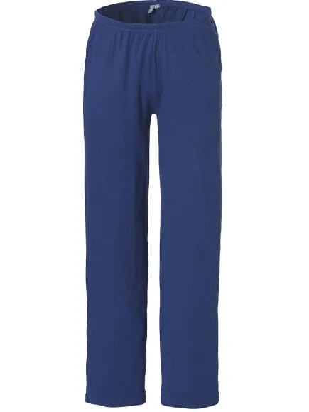 By Louise Dames pyjama set interlock lange mouw + broek / blauw, foto 2
