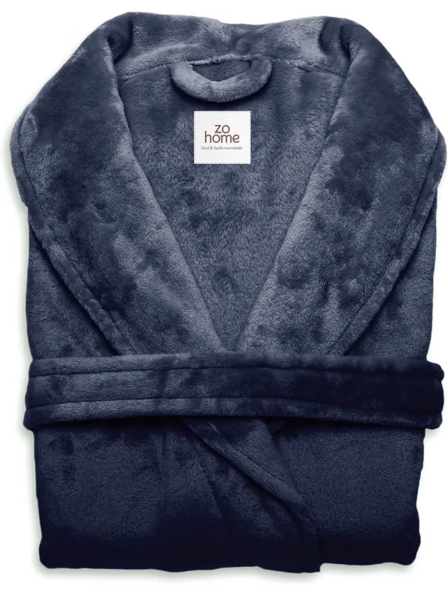 Zohome Cara Badjas Lang - Fleece - Indigo Blue