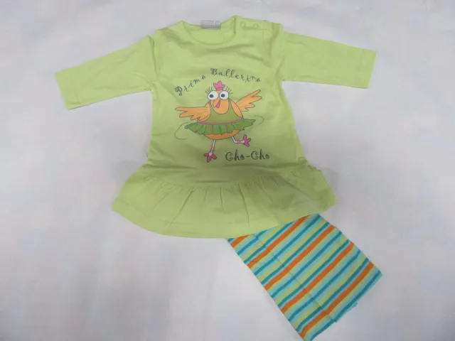 Wiplala Pyjama - Katoen - 2 delig - Meisje - Groen - Ballerina - 6 maand 68