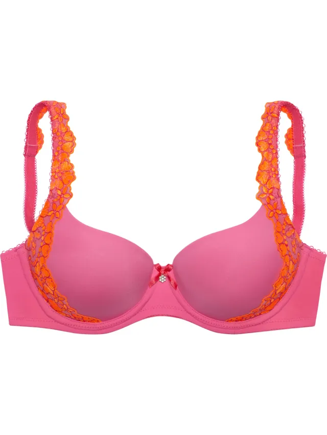 beha Wanda roze met oranje kant pink/oranje