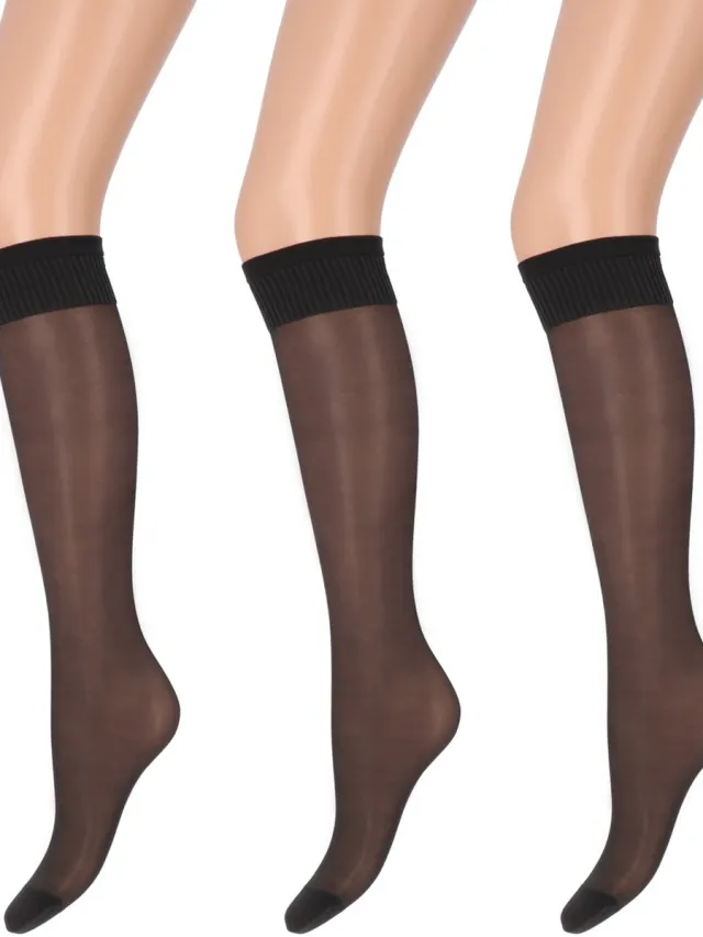 Marianne Dames Kneehighs Antipress Lycra Panty - 20Den - 3-Pack - Maat One Size - Anthracite