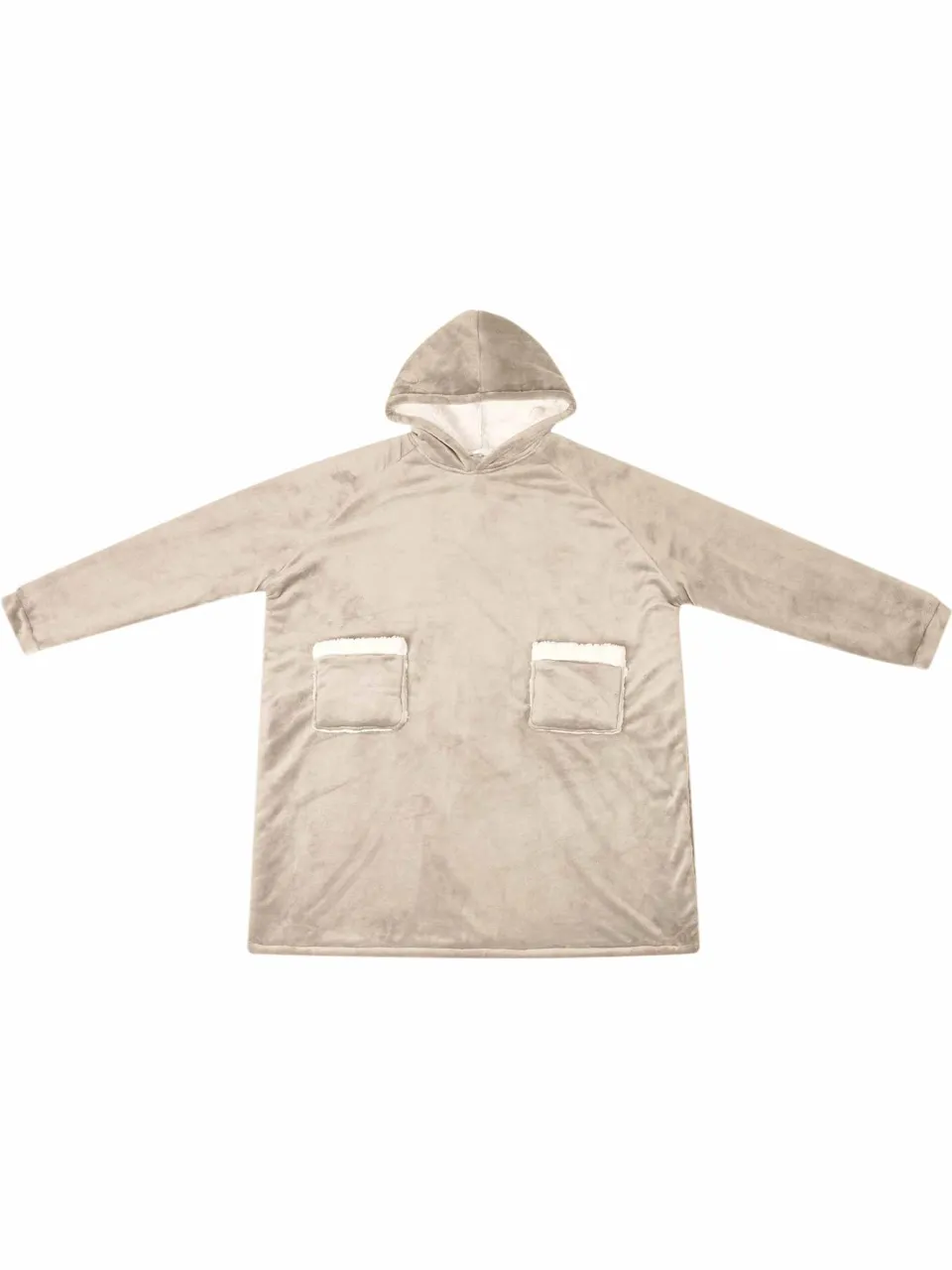 vidaXL Deken hoodie Beige M Fleece en Flanel, foto 2
