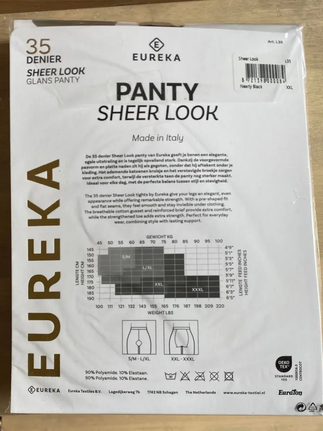 Eureka 35 denier glans panty Nearly Black