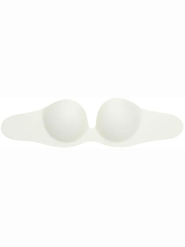 Bye Bra Gala BH, onzichtbare zelfklevende BH, strapless en rugloos, naadloze voorgevormde cups, push-up effect, herbruikbare zelfklevende BH voor rugloze en strapless outfits, A–E (VK, cup & band, B, standaard, wit)