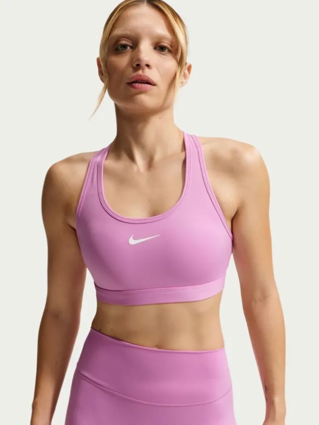 Nike Dri-FIT Swoosh sportbeha roze