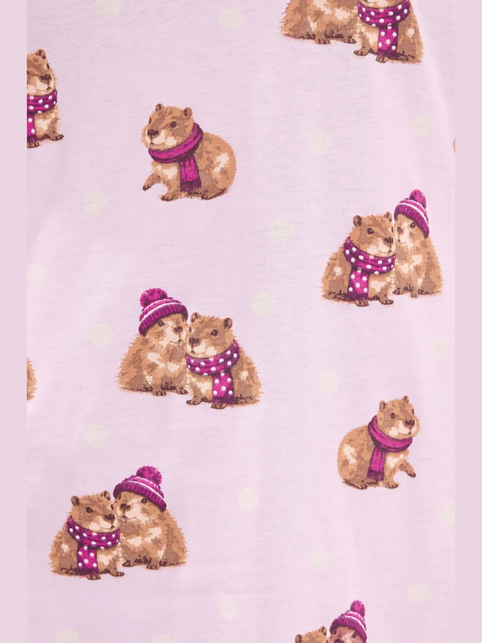 Yours Curve Roze Nachthemd Met Stippen En Capibara Print-64, foto 5