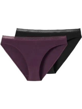 Schiesser Cotton Lace Rio slip Lila,Zwart,Versch.kleure/Patroon